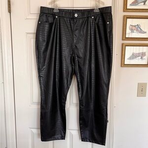 Studio Untold Alligator Embossed Faux Leather Pants Size 20